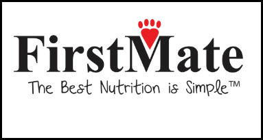 FirstMate logo with a red paw over a heart above the wordmark and the slogan 'The Best Nutrition is Simple'