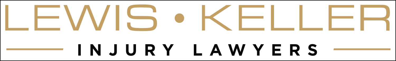 Lewis Keller Injury Lawyers logo: gold wordmark with a dot separator on a black background, with 'INJURY LAWYERS' in dark letters beneath.